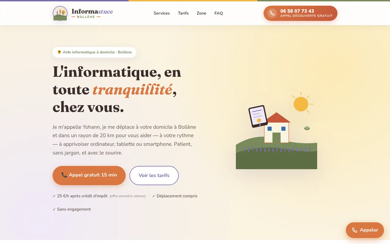 Site Informastuce sur ordinateur